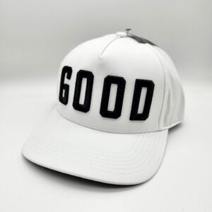 NWT Good Good Golf Team Good Varsity Trucker Hat White Black Mens Snapback Cap